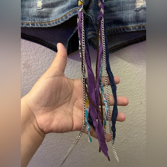 Express Distressed Denim Shorts with Boho Belt 0 - Picture 11 of 16